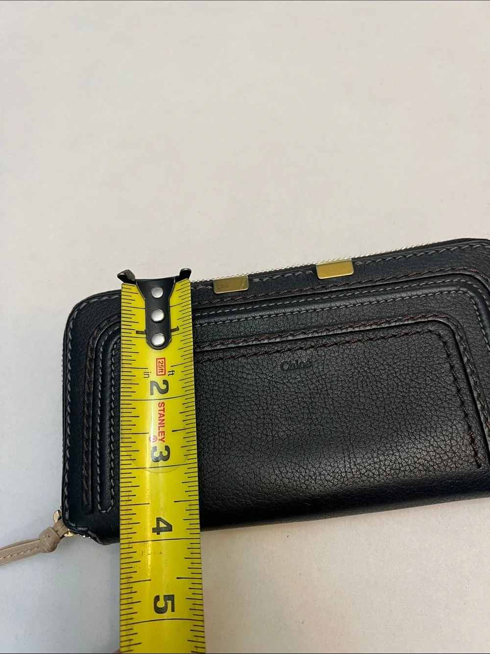 CHLOE MARCIE BLACK LEATHER ZIP AROUND  WALLET